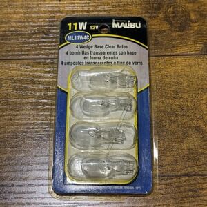 Malibu ML11W4C 12 Volt 11 Watt Low- Voltage T5 Wedge Base Bulbs 4 Pack - NEW